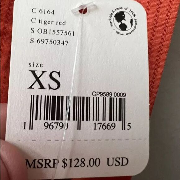 WE THE FREE~FREE PEOPLE BLACK TIE TUX SHIRT TIGER RED SIZE XS~NWT - Picture 7 of 9